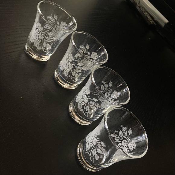 Vintage Mid 20th Century 4 Shot Glass One Size Clear - Picture 3 of 11